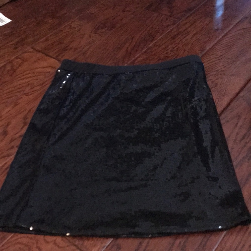black sequin miniskirt